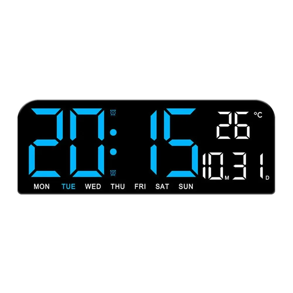 Large Digital Wall Clock Temperature And Date Week Table Mode Night Alarm 12/24H LED Electronic Clock Clock Display Timing