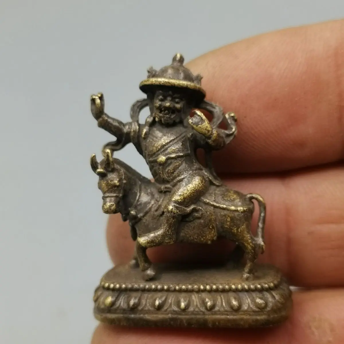 Tibet Tibetan Riding donkey Protector Deity Statues Figurines Lucky Ornaments Home Decoration gifts