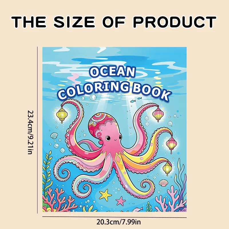 Kids Ocean Coloring Book, Under The Sea Marine Animal Painting Workbook, Children Creative Art Activity Book, Birthday Gift