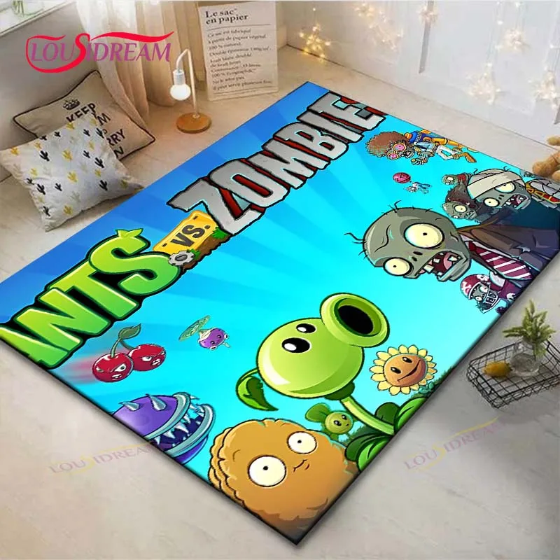 Hot Puzzle Games P-plant Vs Z-zombiee Carpet Outdoor Rug Area Rug Non-slip Carpet Bedroom Decor Carpet for Parent-child paradise