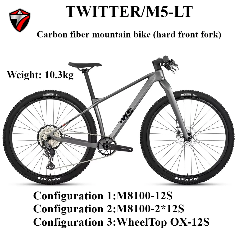 

TWITTER2025 new M5 carbon fiber mountain bike hard fork mountain carriage 27.5/29*15/17/19 inch hydraulic disc brake Student car
