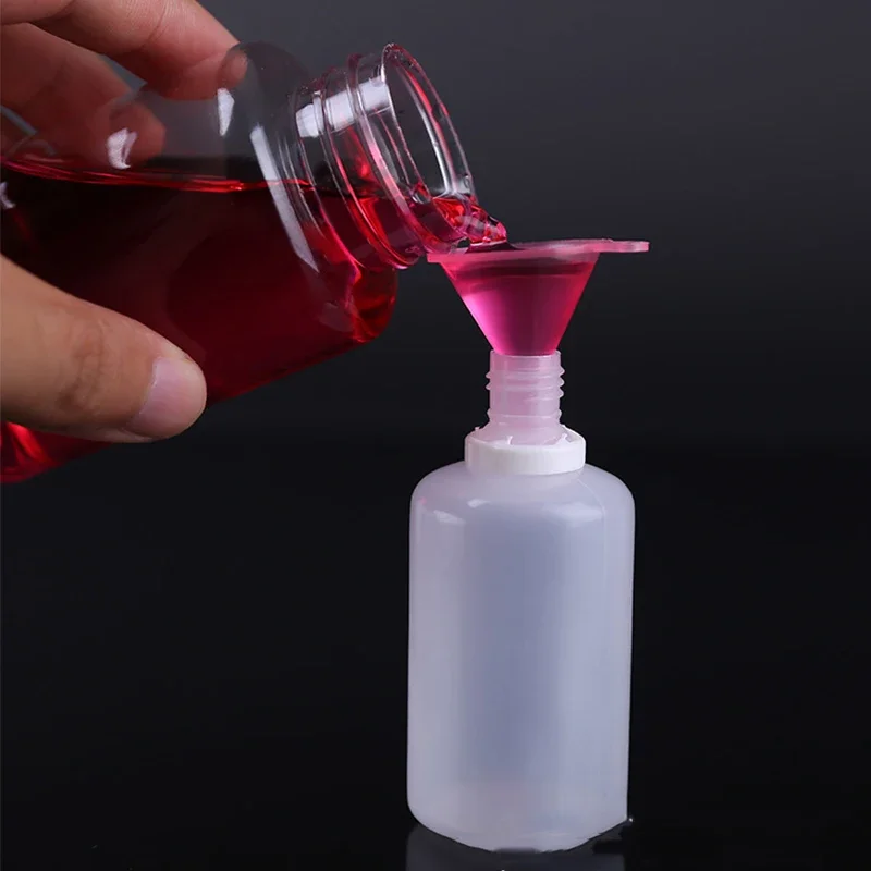 200Pcs/Lot 3-10ml Refillable Bottles Plastic Liquid Squeezable Bottle with Funnel Eye Liquid Dropper Bottle Cosmetics Container