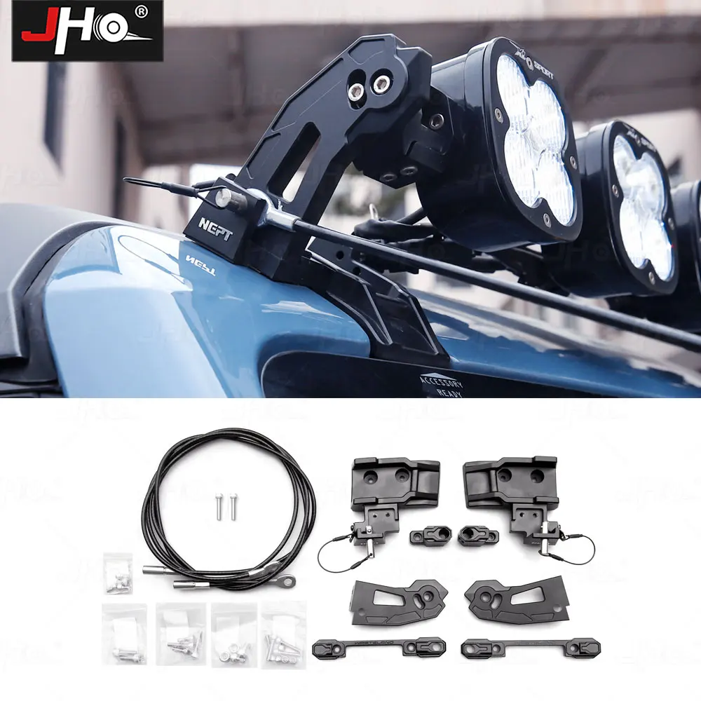 

JHO Car Roof Rack LED Light Kit Top 50''Light Bar Mount Bracket Fit For Ford Bronco 4 Doors 2023 2024 Pickup Assist Accessories