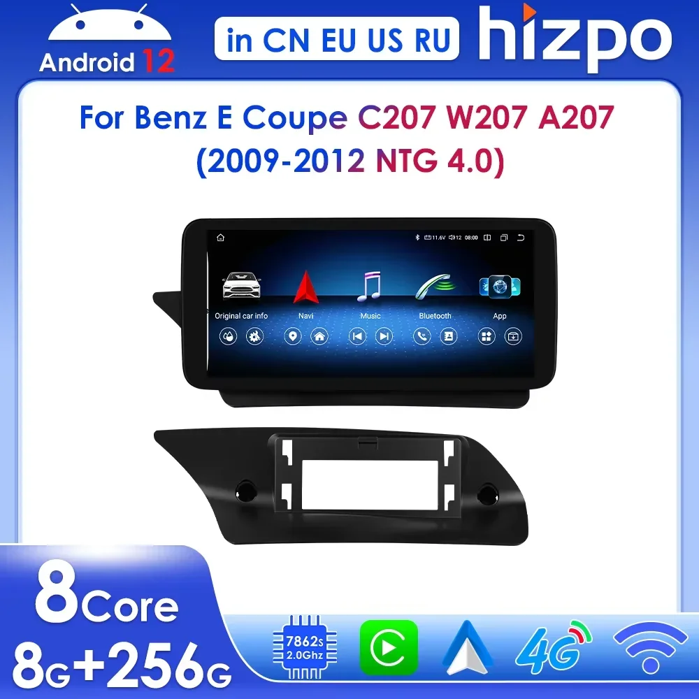 Hizpo Wireless Carplay Android for Mercedes Benz E-Class 2-door C207 W207 A207 2009-2012 NTG 4.0 Car Radio Multimedia Player DSP