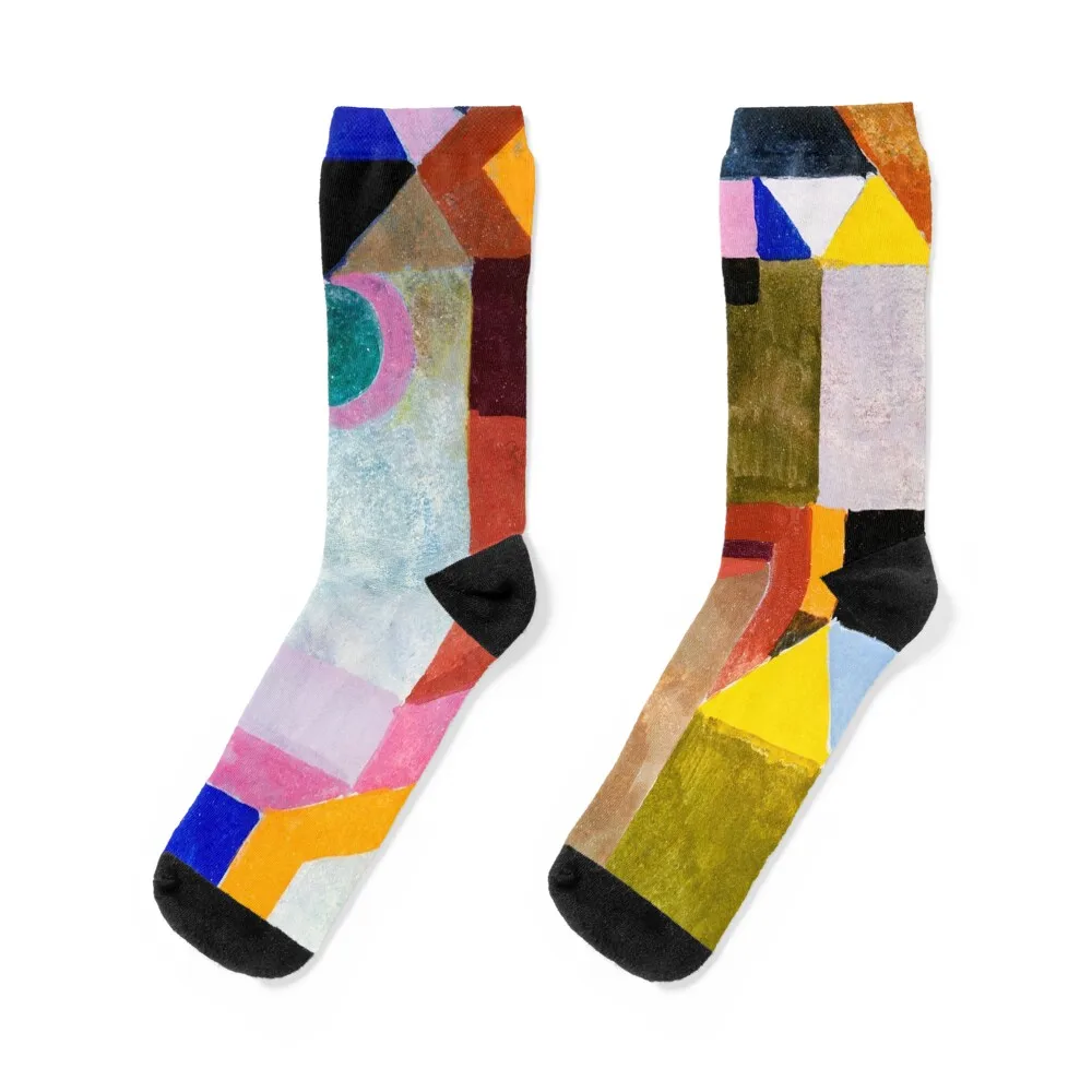 

HD PAUL KLEE - Colorful Architecture Socks valentine gift ideas christmass gift hiphop heated Socks Female Men's