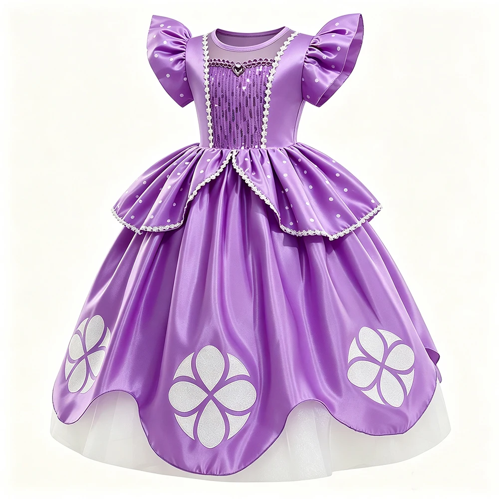 Princess Costume Girls Birthday Dress Luxury Kids Dresses for Little Girls Fancy Dress Up Clothes for Halloween Cosplay