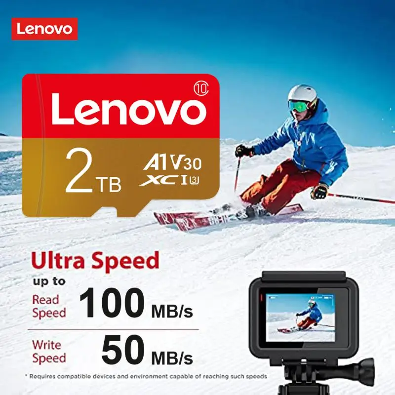 Lenovo Ultra Micro TF SD Card 128GB 256GB 512GB SD/TF Flash Card Memory Card 1TB 2TB Fast-Speed SD TF Card For Phone Camera