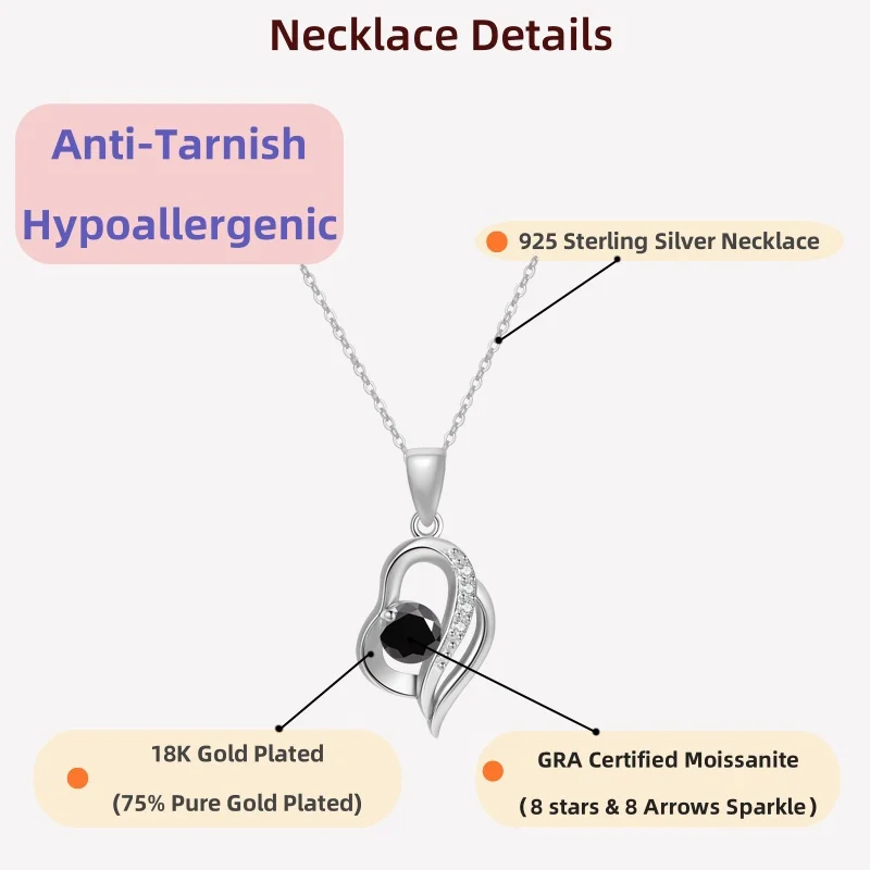 

Ожерелье LAMVOICE с муассанитом, ювелирные изделия для женщин, ожерелье из стерлингового серебра 925 пробы, рождественский подарок, ювелирные изделия высокого качества