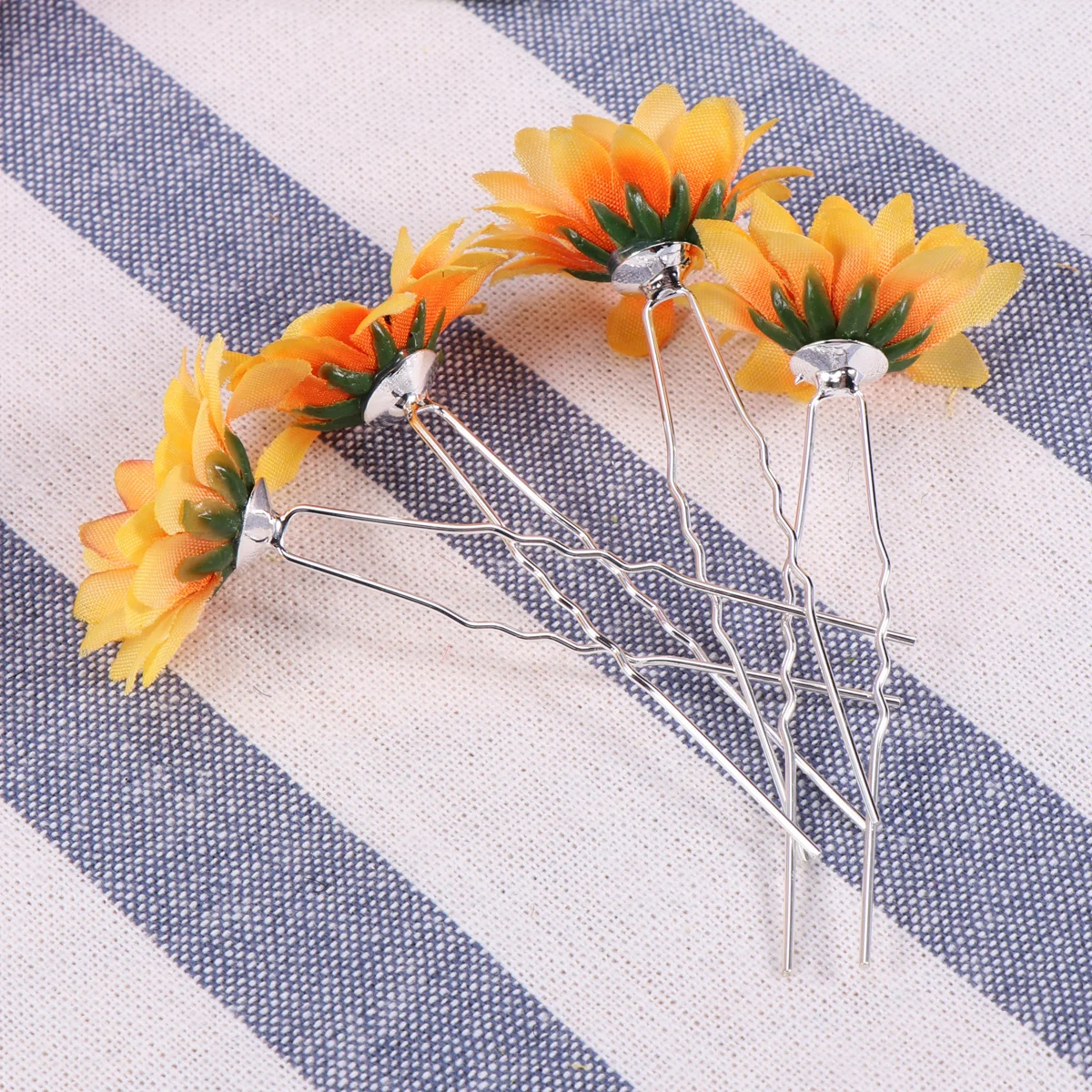 8 قطع من مشابك شعر عباد الشمس للأطفال، مشابك شعر ديزي، دبوس شعر على شكل زهرة محاكاة صفراء للحفلات والحياة اليومية، ملحقات التقاط الصور #1