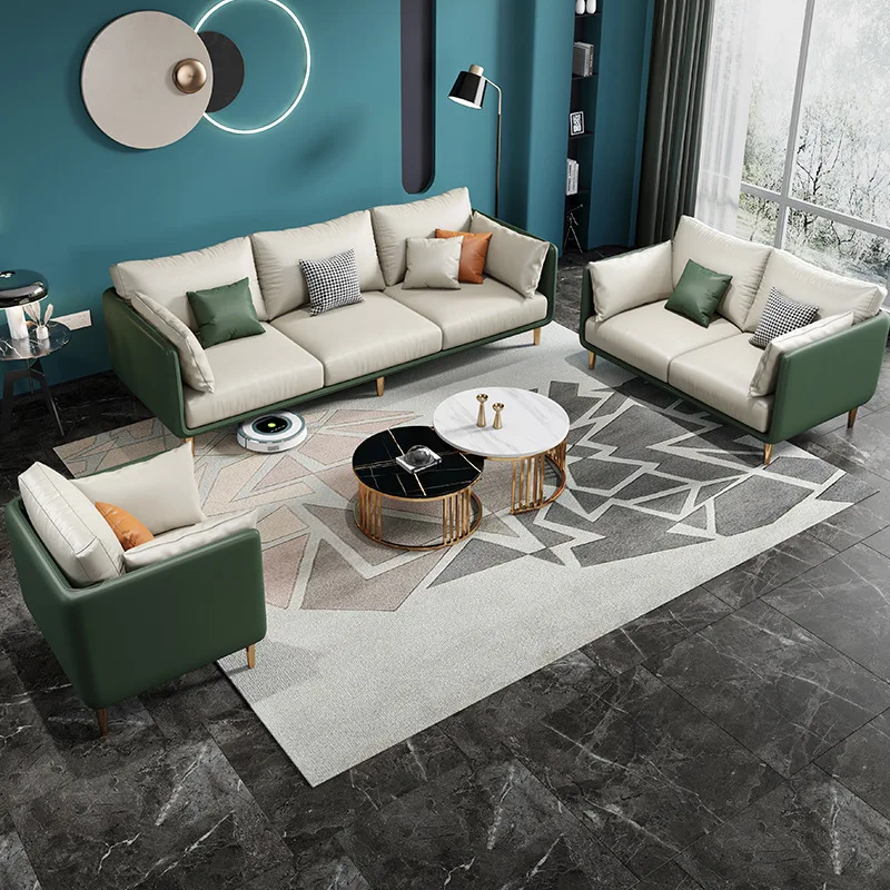 Italian minimalist fabric sofa living room combination modern simple small apartment furniture light luxury disposable technolog