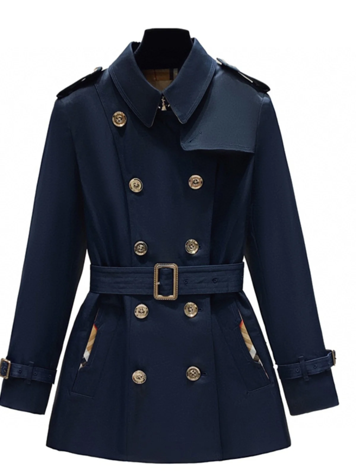 British Style Casual Tailored Coat New Spring Autumn Women's Fashion High Quality Medium Length Windbreaker Jacket