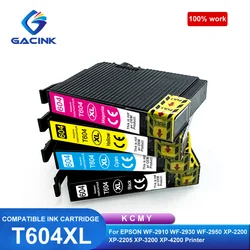 T604 604XL Compatible Ink Cartridge for Epson WF-2910 WF-2930 WF-2950 XP-2200 XP-2205 XP-3200 XP-4200 Printer with One Time Chip