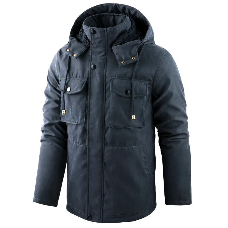 2022 Mannen Winter Fleece Innerlijke Leger Jas Jassen Dikke Warme Casual Hooded Parka Voor Midden-Aged Mannelijke Jaquetas masculina Inverno