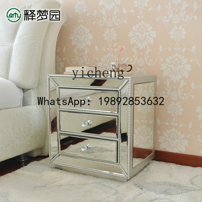 

bedside table Bedroom furniture Modern simple European storage decorative cabinet, mirror bedside table