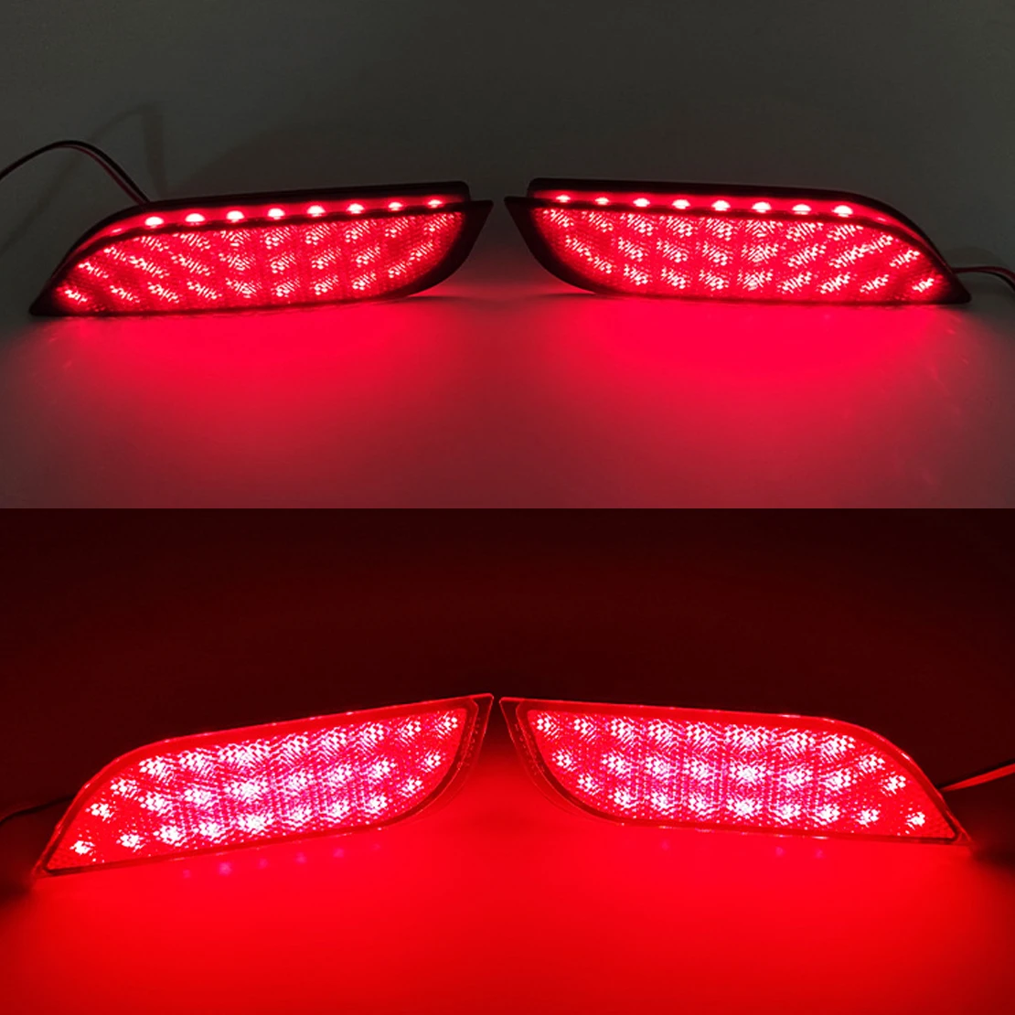 1 Pair Red Lens Rear Bumper LED Reflector Light Fit For Subaru Impreza WRX Legacy Exiga Levorg XV Crosstrek 12V