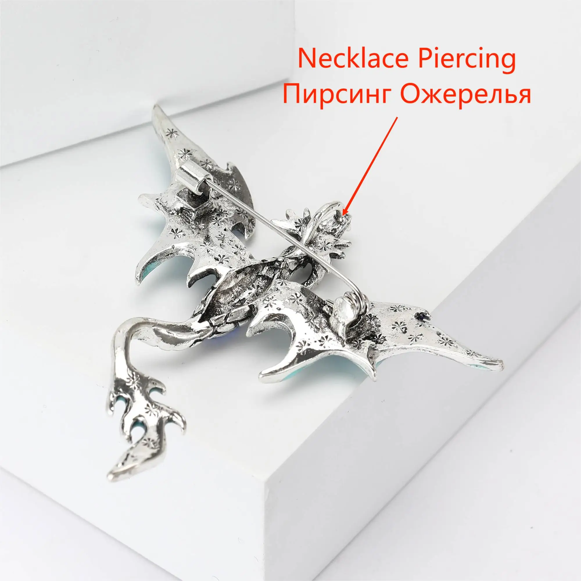 Enamel Dragon Pins for Women Unisex Rhinestone Flying Dragons Brooches Office Party Friend Gifts Jewelry Accessories