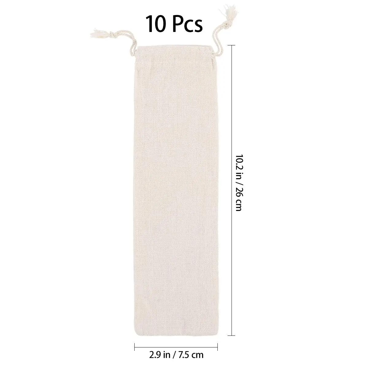 

Storage Bag Cotton Linen Pouch Small Drawstring Carry Holder for Cutlery Fork Spoon Travel Silverware