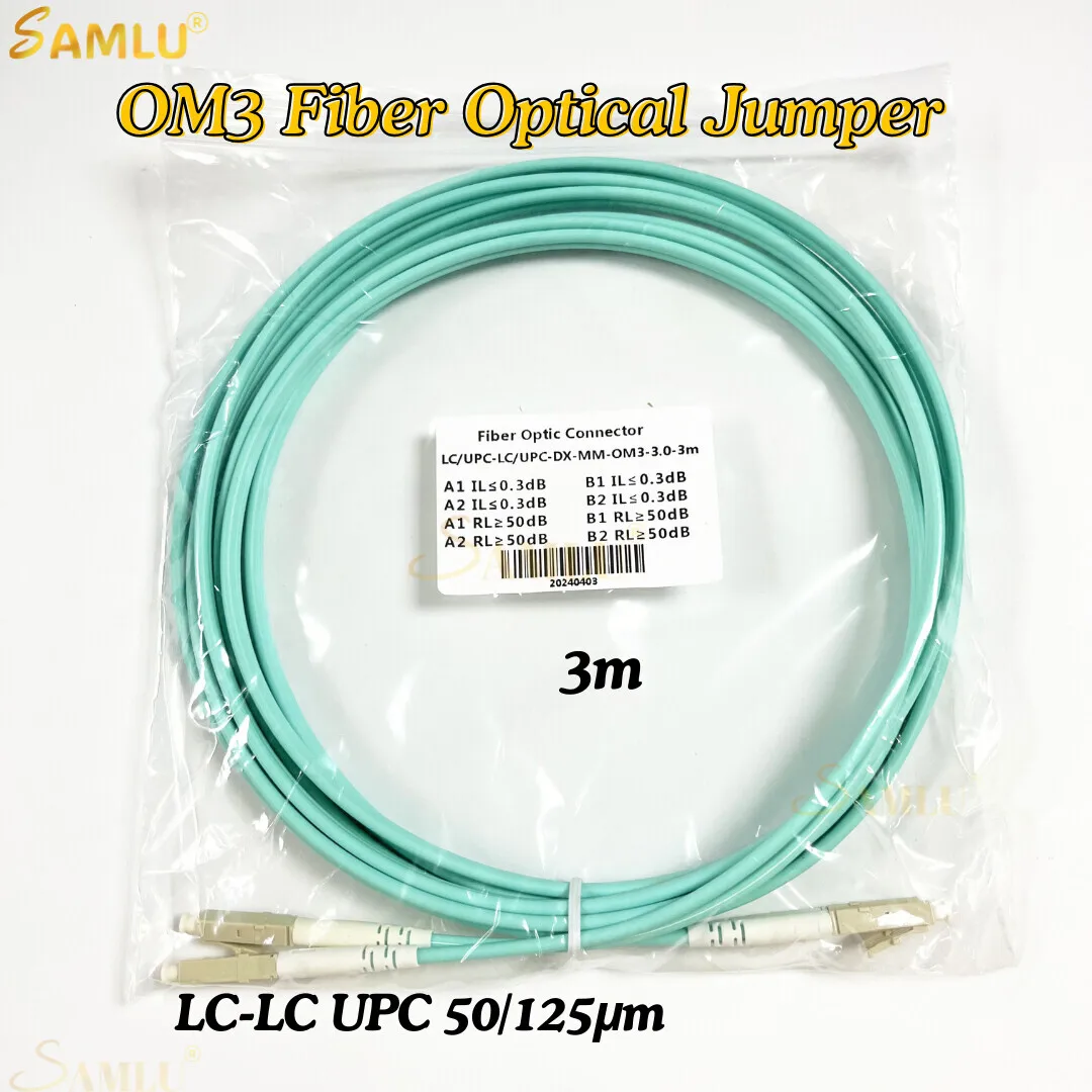 

10PCS High Speed 3M LC-LC DUPLEX Multimode 10 GIGABIT 50/125 2.0/3.0mm MULTIMODE FIBER OPTIC CABLE OM3 PATCH CORD Jumper Cable