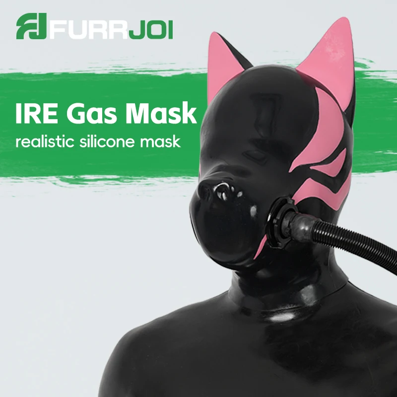 

Маска газового дрона Furrjoi IRE для костюмов для косплея, цвет на заказ, пушистый фетиш, обновленный латексный резиновый капюшон, головной убор на Хэллоуин
