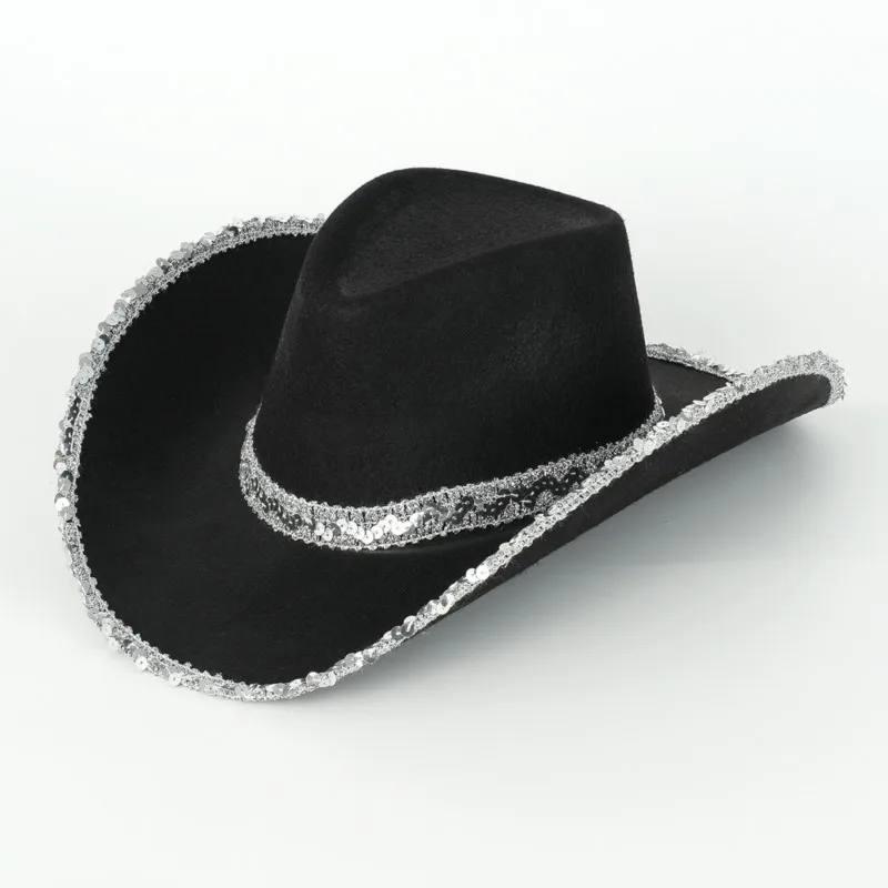 Men's and women's hats personalized wide sequined accessories brim curved trendy party gifts