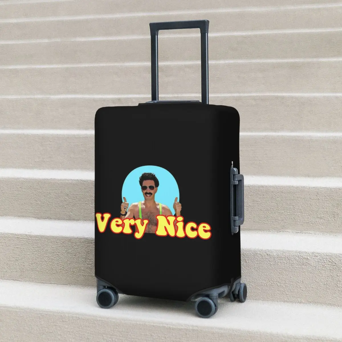 

Borat Very Nice, Digital Artwork Suitcase Cover Protection Elastic Trip Luggage Protector Covers for 18-32 Inch