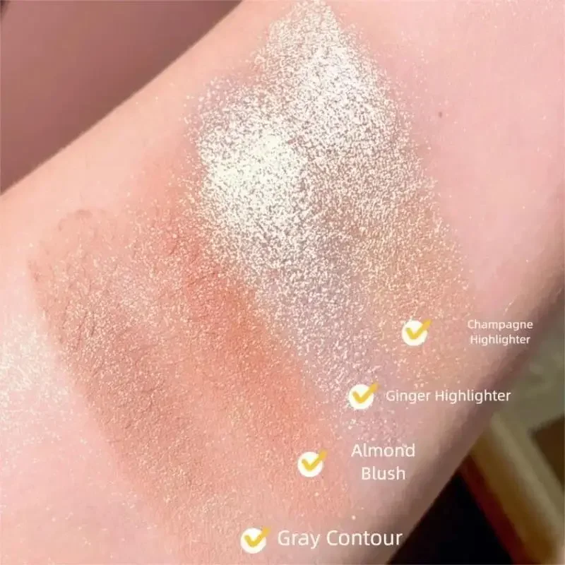 لوحة ظلال عيون لؤلؤية غير لامعة مقاومة للماء، أحمر خدود لامع، مجموعة مكياج الكل في واحد منقوشة للوجه الملاك #4