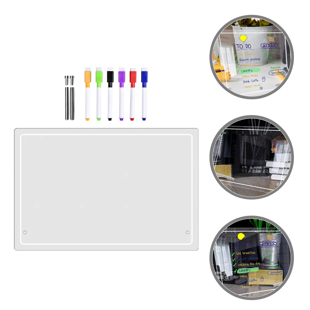 

1 комплект, прозрачная акриловая доска для сообщений, безрамный дизайн, легкая записка, идеальное письмо для дома, школы, офиса, настольного использования, акриловая доска для заметок