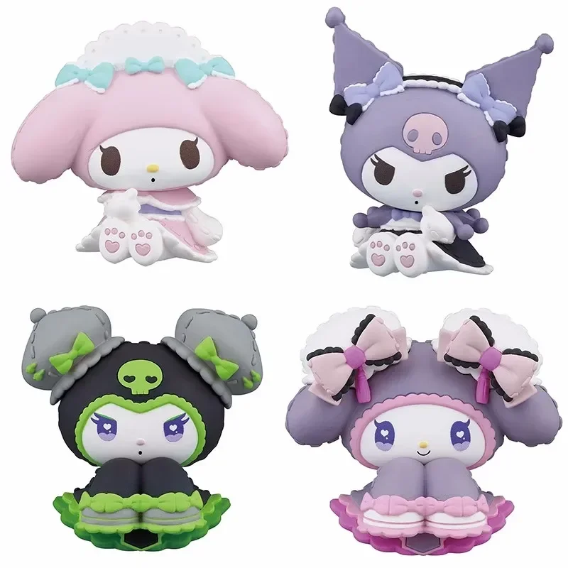 Kawaii  Sanrio Figures My Melody Kuromi Action Figures Dolly Mix Gashapon Sanrio Gifts Lolita Chinese Style Model Doll Toys