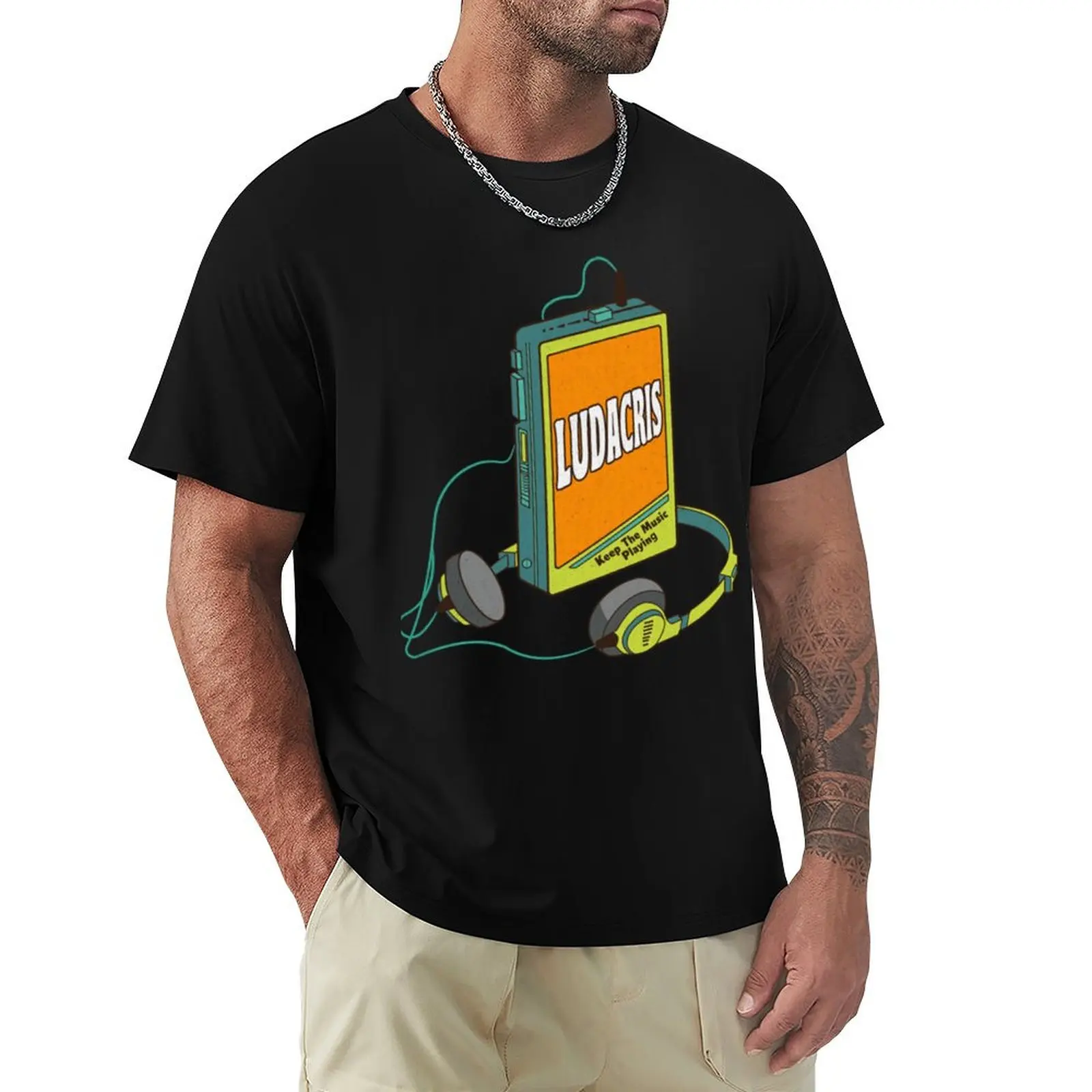 

Ludacris Retro Walkman Design Retro Music Art T-Shirt heavyweights customs design your own tees plain black t shirts men