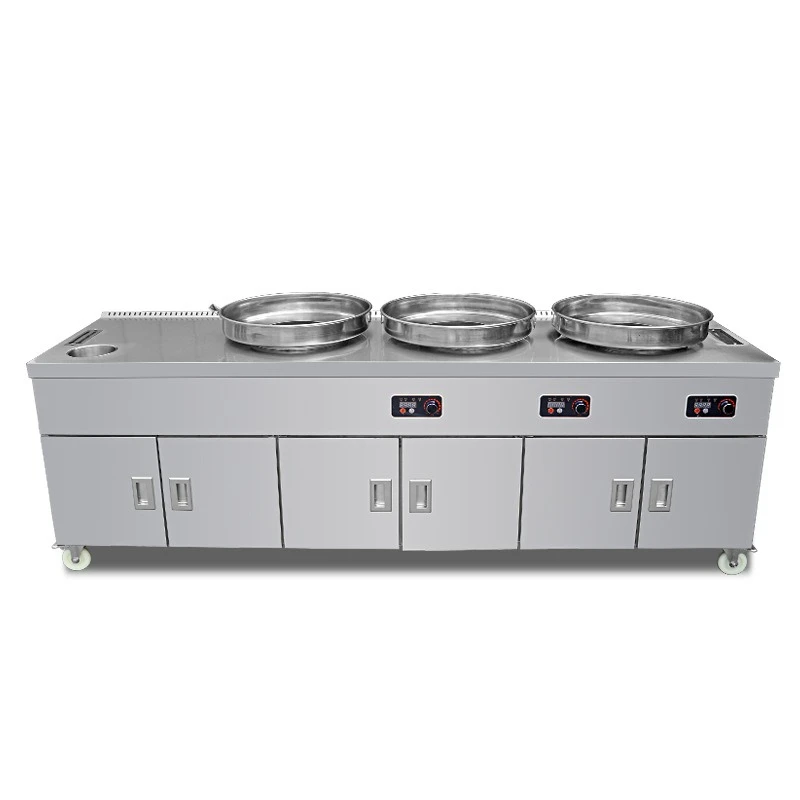 

Beef offal heating, chopping, marinating, boiling workbench, scalding, flour, noodles, and vegetables