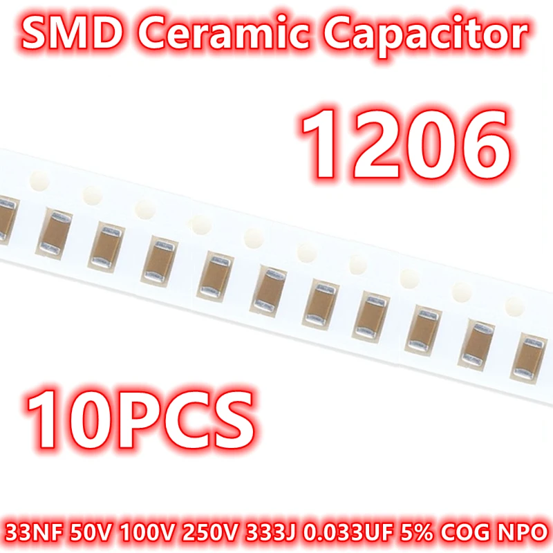 SMD سيراميكي أصلي ، ، 33NF ، 50V ، Capacitor V ، 333J ، ، من من من من نوع COG NPO ، 10