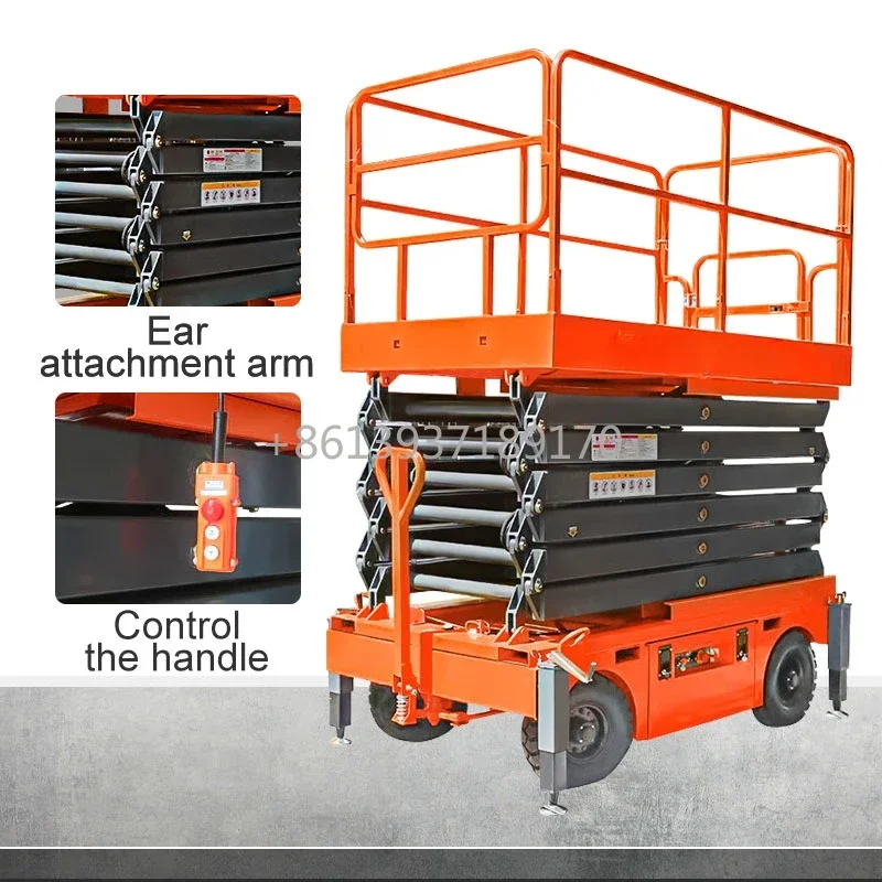 6m 8m 10m 12m 14m 18m 300Kg 1T 2T قدرة الكهربائية المحمول مقص رفع Manlift منصة المحمول التضاريس الخام