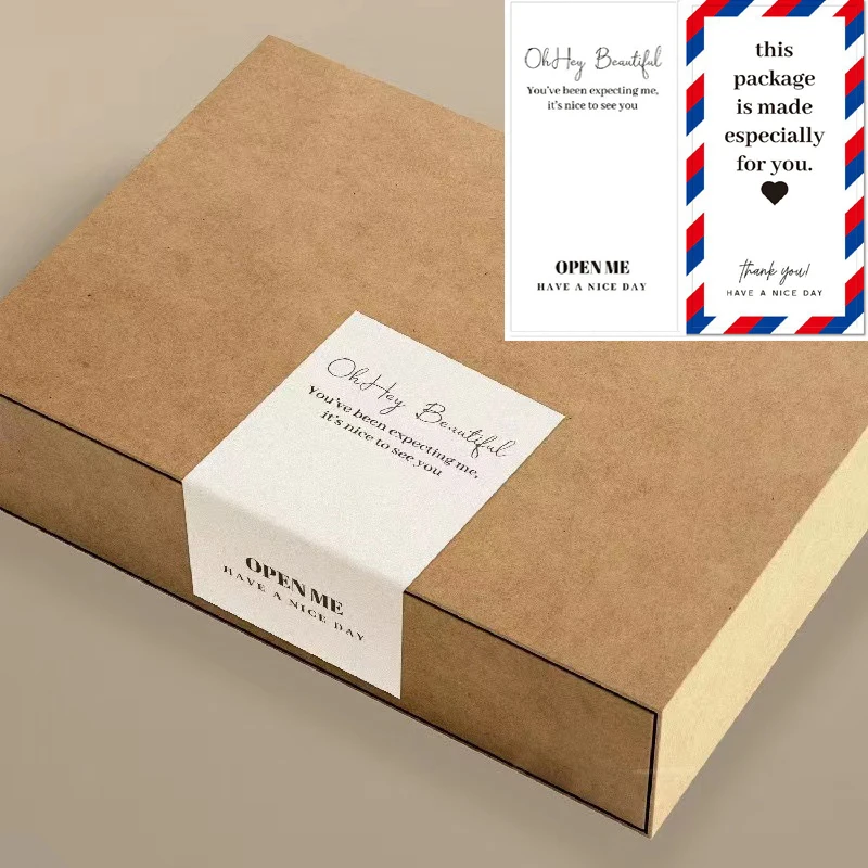 10-50pcs Thank You Stickers Seal Labels Open Me Nice To Meet You Too Sticker For Small Business Packaging Decoration Gift Box
