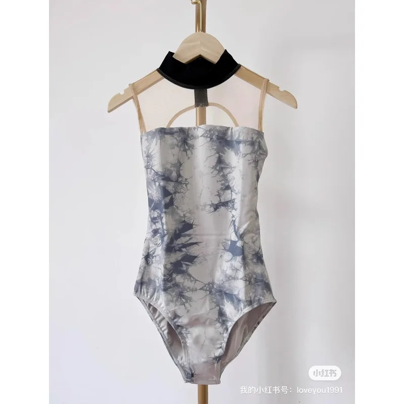 

Индивидуальный балетный танцевальный костюм для взрослых женщин, комбинезон без рукавов с открытой спиной и высоким воротом, боди, тренировочный комбинезон