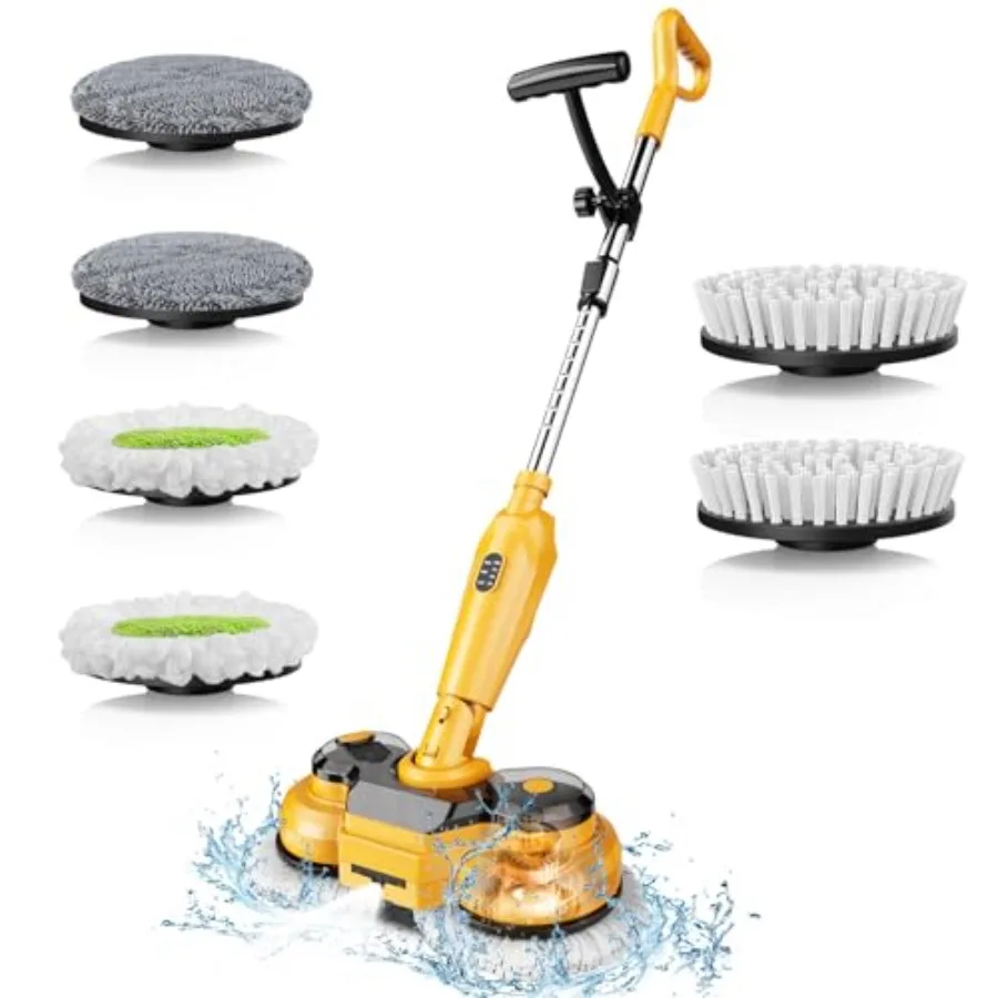 

Беспроводная электрическая швабра для аккумулятора Dewalt 20V (без аккумулятора), 2-в-1: вращающаяся швабра и электрическая поломоечная машина с LED-подсветкой