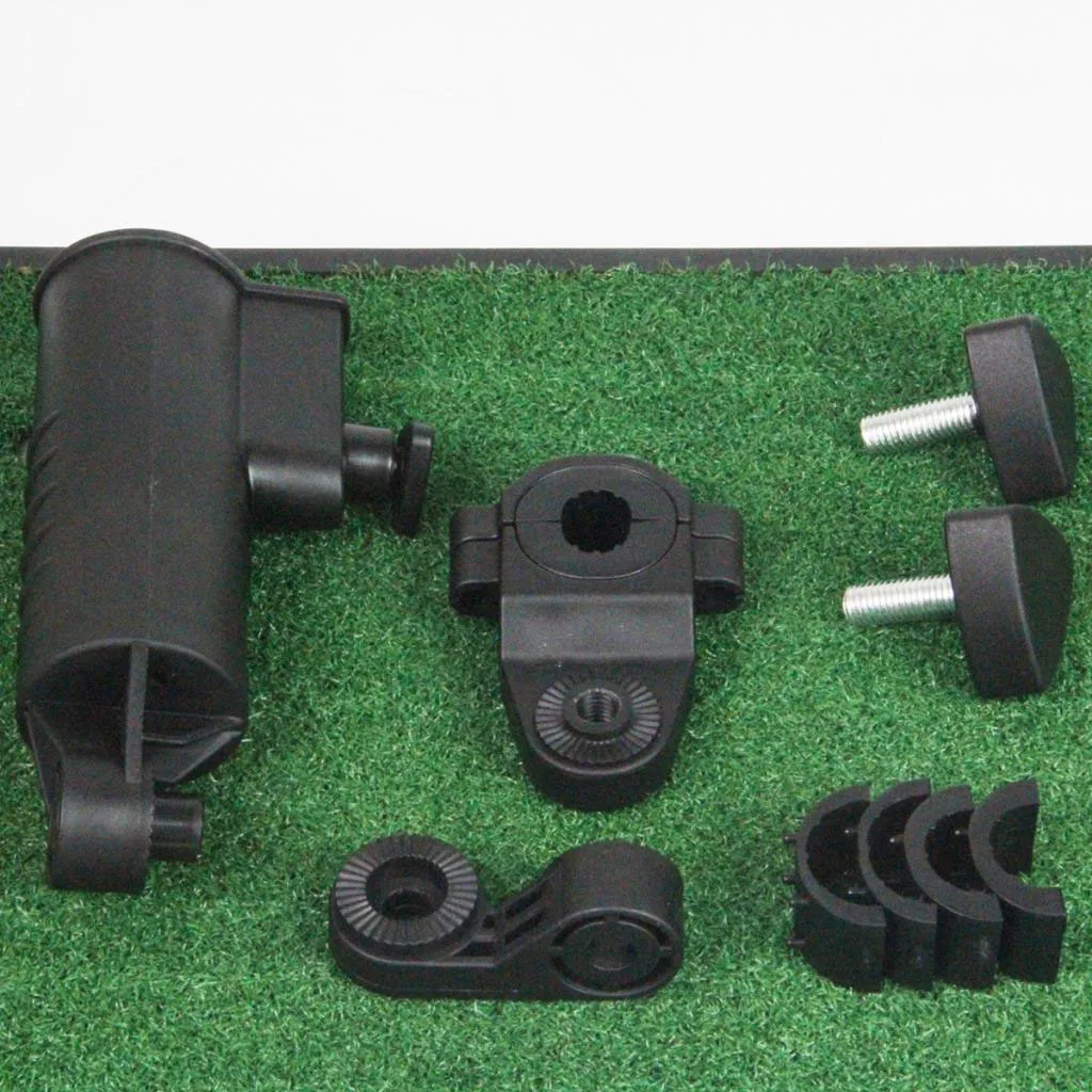 Black Adjustable Umbrella Support Stand Foldable Mount Bracket Golf Trolley Cart Rain Shade for Push Golf Cart