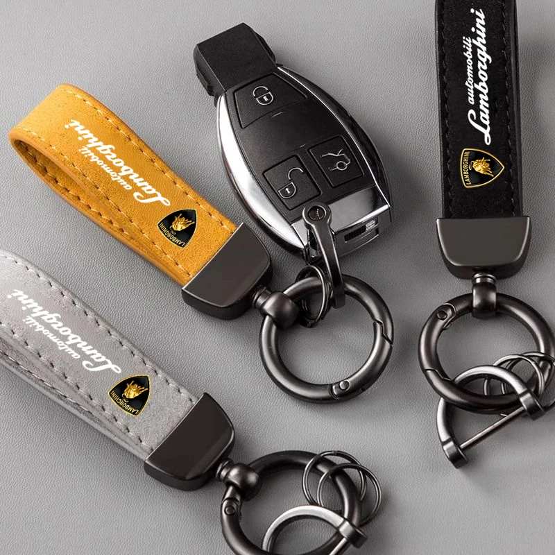 Women Keyring Pendant Leather Car Keychain Fine Emblem Key Ring Accessory For Lamborghini Urus Huracan Aventador Premium view 2