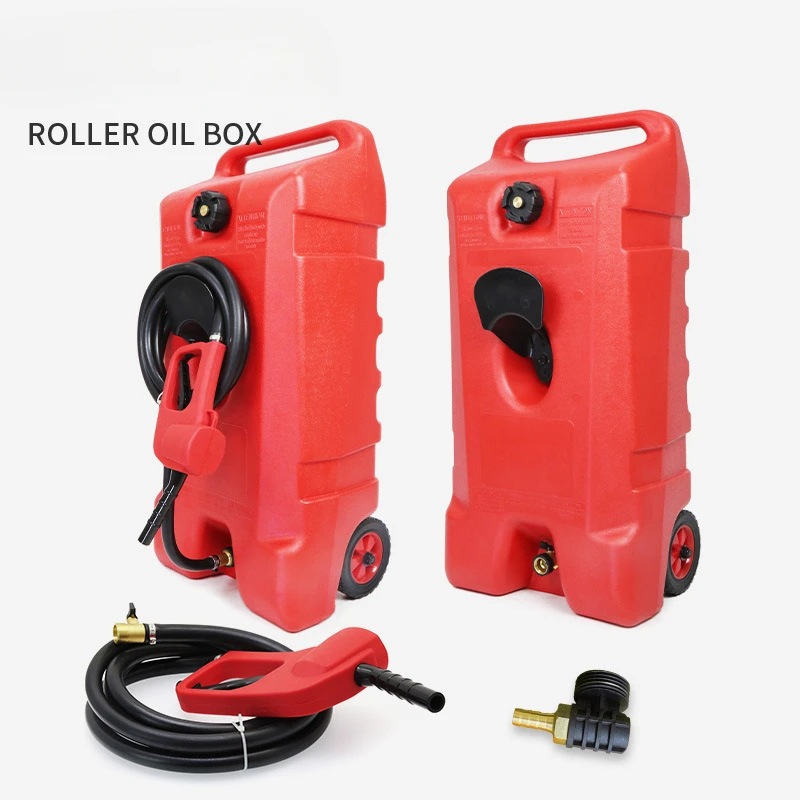 Outboard Motor Roller Fuel Tank Large Capacity External Oil Barrel Boat Engine Portable Oil Petrol Barrel 53L/14Gal