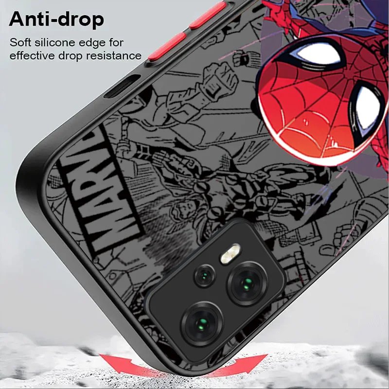 Marvel Spider Man Case For Xiaomi 13T 12T 11T 10T 13 12 11 Lite 5G NE POCO X6 M6 Pro 4G X3 NFC X4 GT X5 F3 F4 F5 F6 M5S C65 Capa