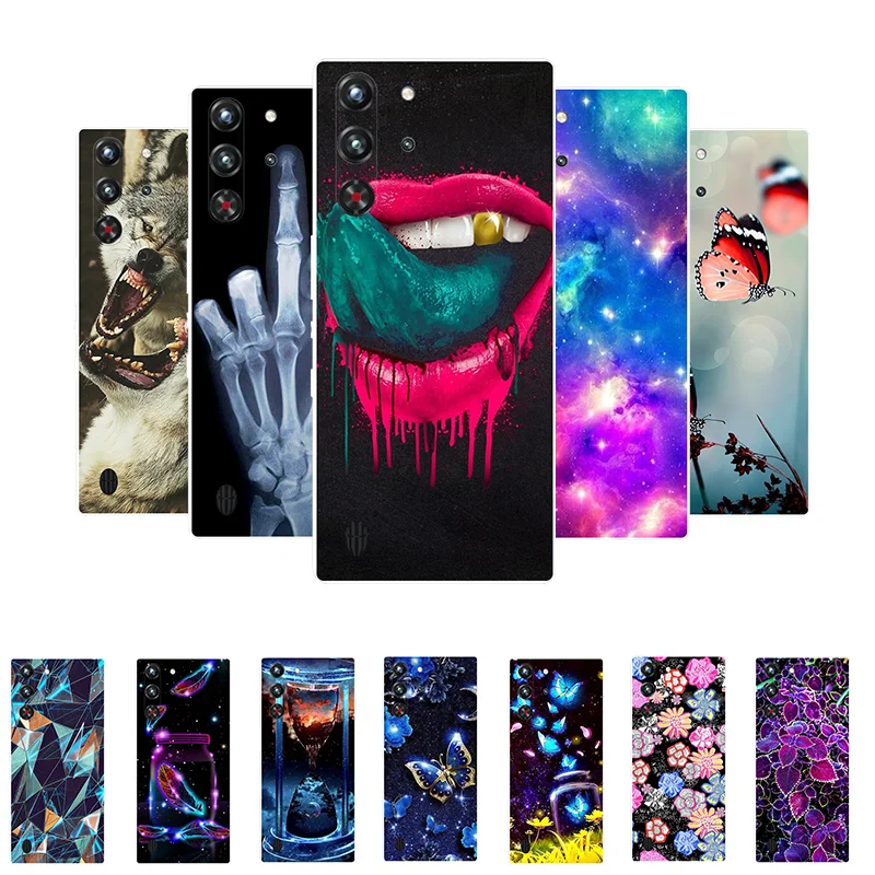 For Red Magic 10 Pro Plus Case Bumper Cartoon Silicon Soft Back Cover for Nubia Red Magic 10 Pro Case RedMagic 10 Pro+ TPU Funda