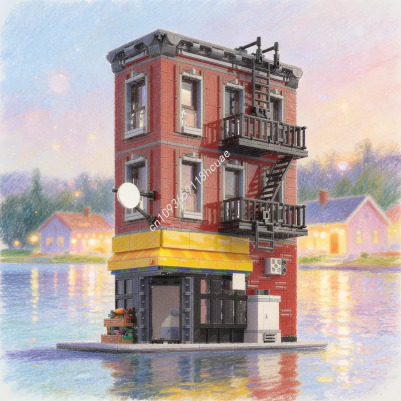 1183ピース MOC ヒーローズ マーベル スパイダーマン デリ食料品店 ファサードのみ モデルおもちゃ 組み立てブロック クリスマスギフト