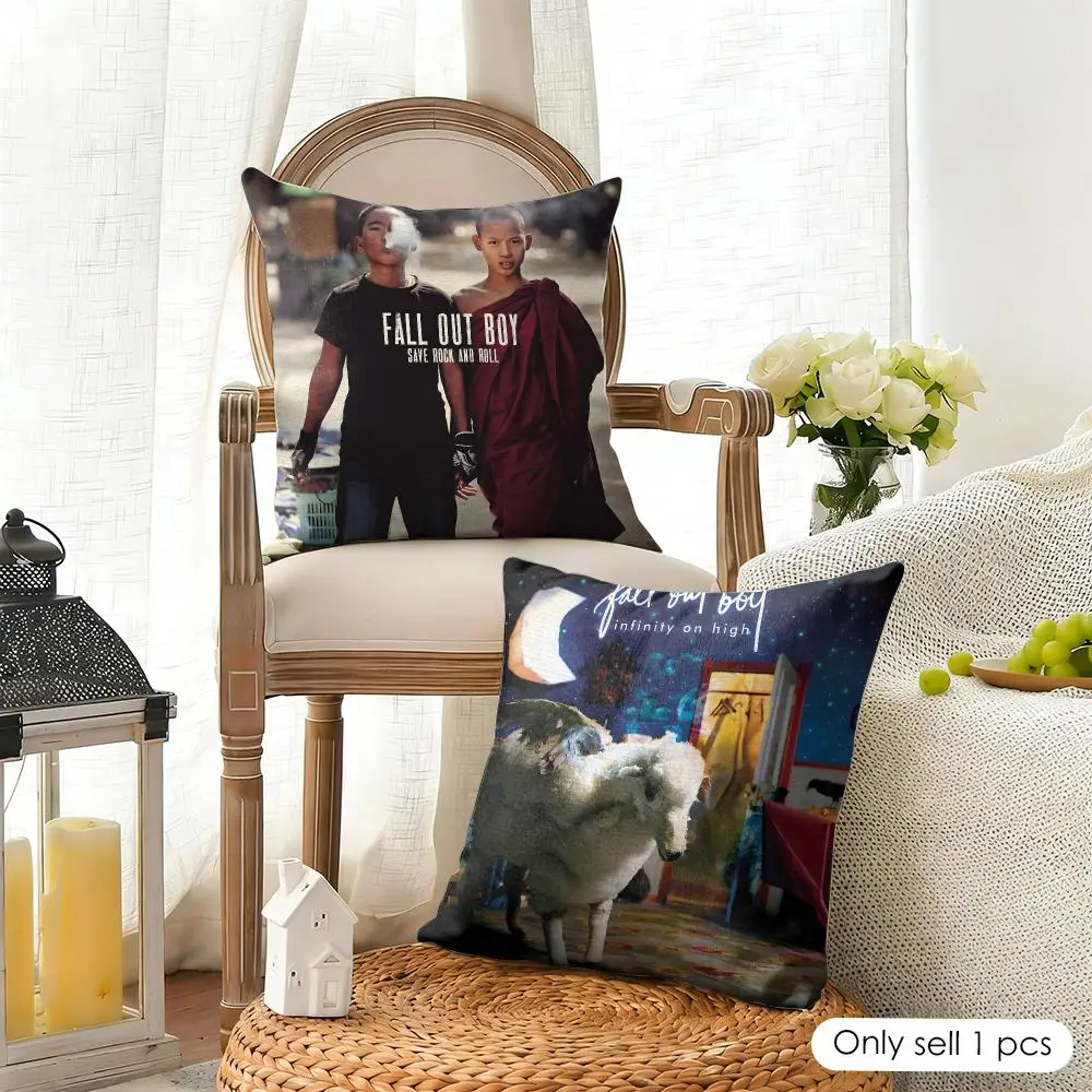 Rock Band F-Fall Out Boy Music Cushion Cover Organic Linen Square Pillow Case Durable Non-Allergenic And Kind To Skin