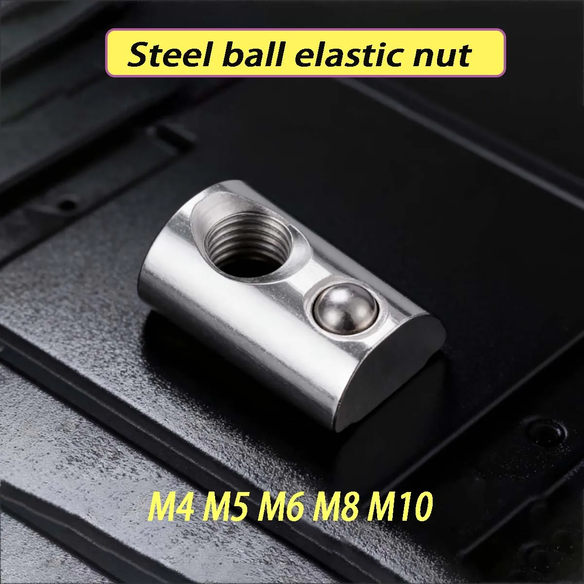 Nickel Plated European Standard Aluminum Profile Accessory M4 M5M6M8M10 Stainless Steel Ball Spring Nut