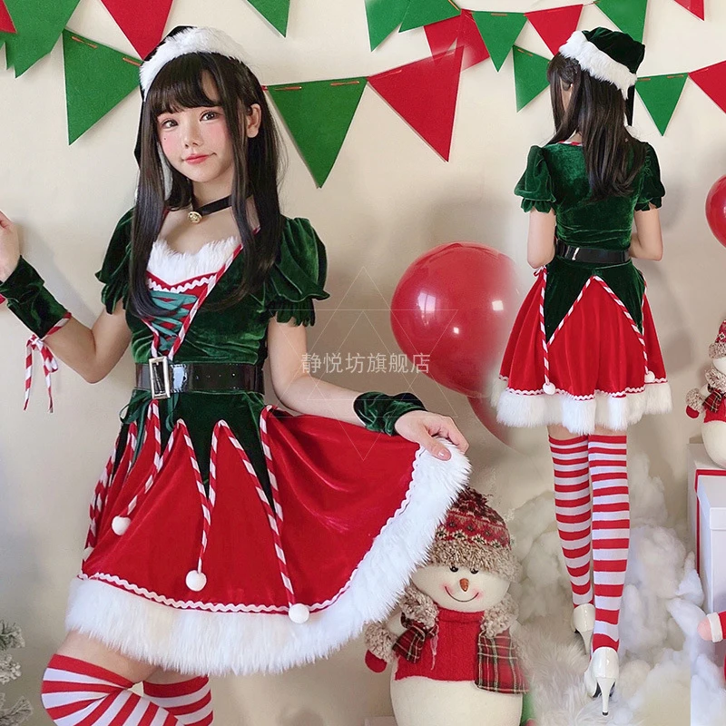 Christmas Dress Cosplay for Womem Costume Santa Claus Dress Santa Sexy Christmas Tree Role-playing Anime New Year Disfraz