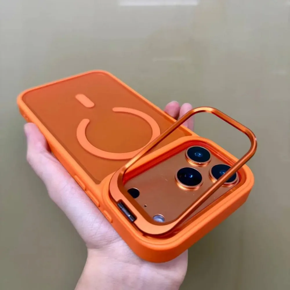 

New Frosted Matte Translucent Magnetic Case For iPhone 17 17Pro 17Air 17 Pro Max Metal Bracket For Magsafe Wireless Charge Cover