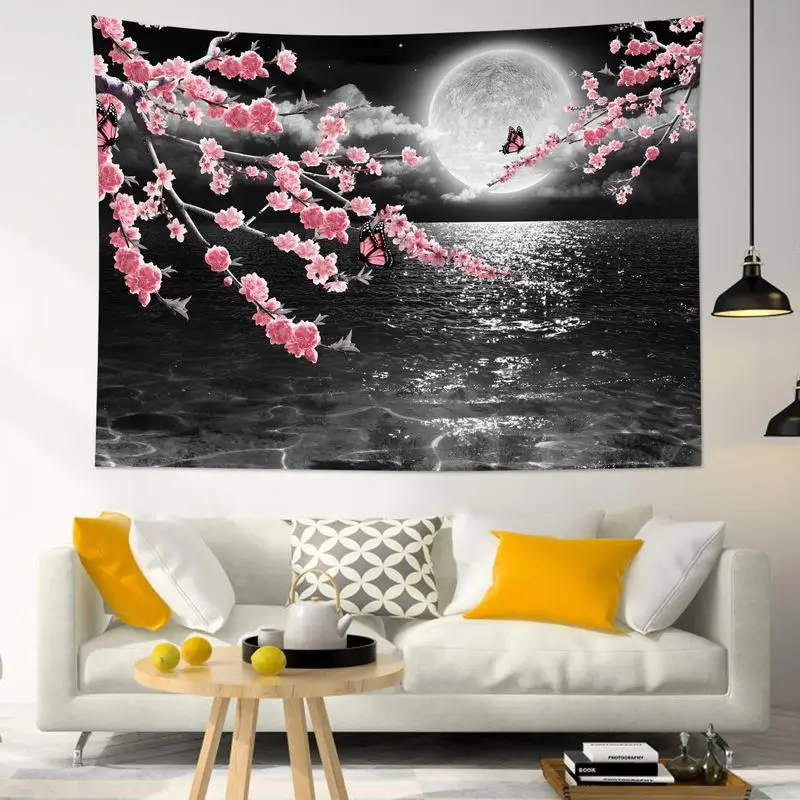 VIKAMA Underwater Ocean Tapestry Wall Hanging Coral Reef Dolphins Tropical Fish Sea Life Aesthetic Wall Art Bedroom Decor