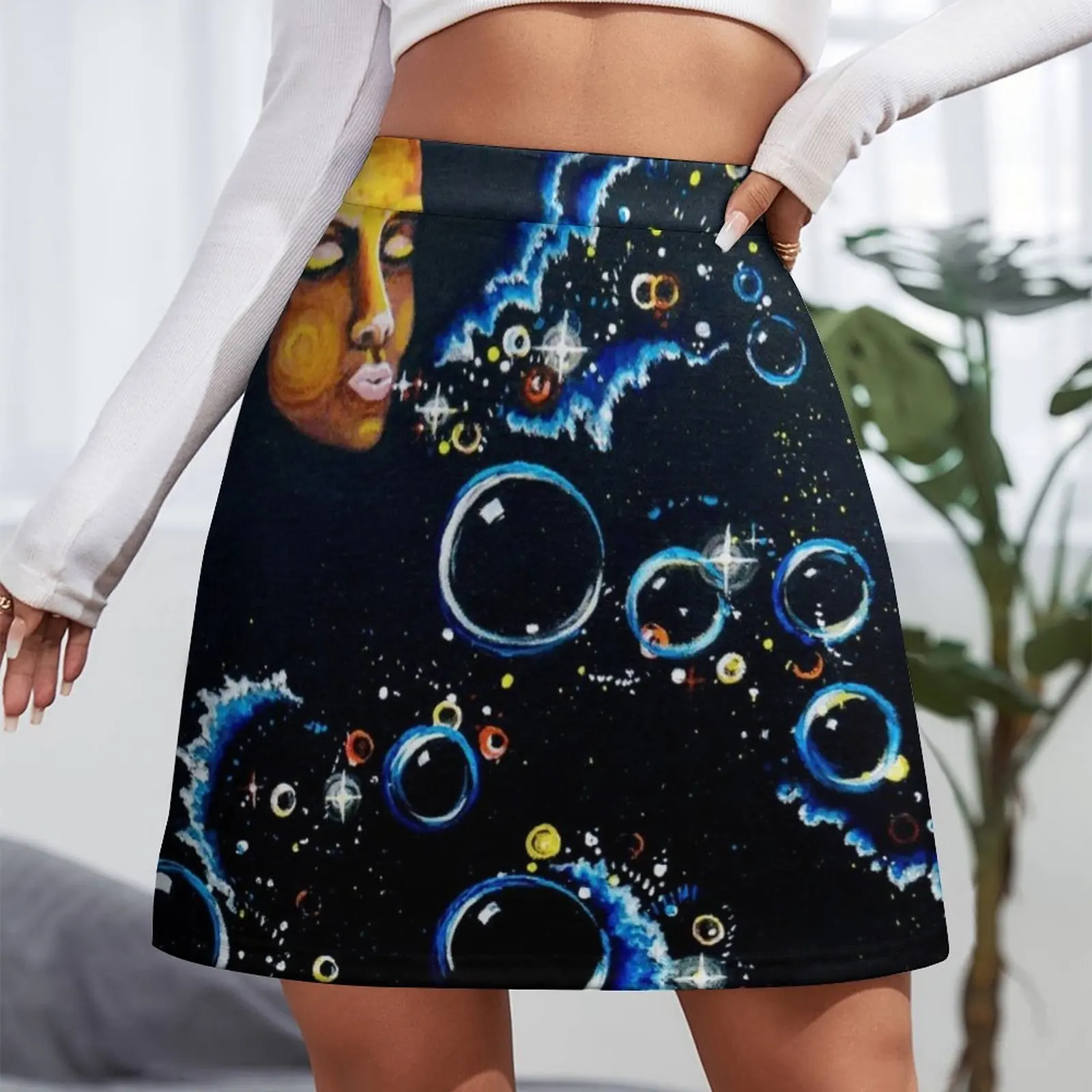 Creativity, an acrylic painting Mini Skirt Woman skirt Women skirts Mini Skirt