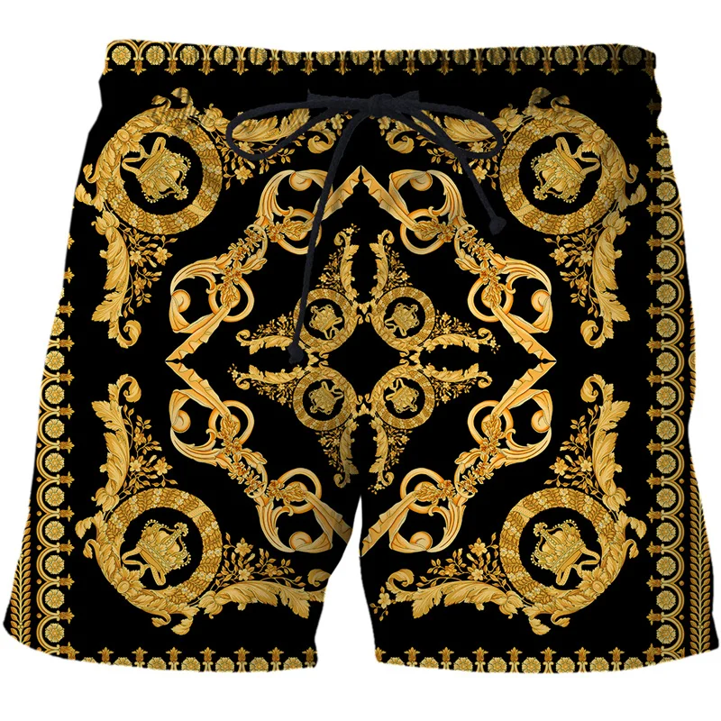 Shorts de praia de luxo com impressão 3D masculino, calção de praia, calção de banho casual para ginástica, kids board, calção de gelo