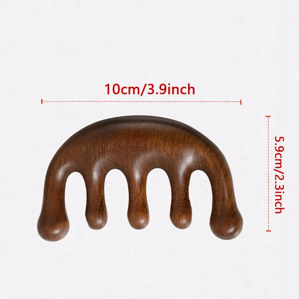 Meridian scrapping sândalo massagem pente anti-estático de madeira dentes largos pente de cabelo relaxamento estimulação reflexologia