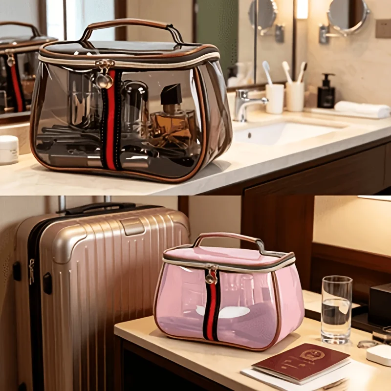 Apple Kosmetiktasche, tragbar und transparent, große Kapazität, ein Muss für die Reiseaufbewahrung, kann in der Hand getragen werden, geeignet zur Aufbewahrung von Toilettenartikeln und kann auch als Geschenk für Familie und Freunde verwendet werden. – Detail 6